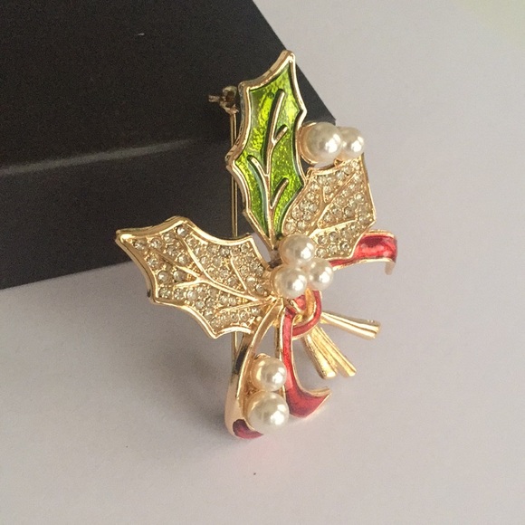 🍏50% OFF/3+...Holly Leaves Christmas Brooch - Picture 6 of 13